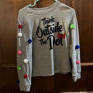 Disney World Shirt. "Think Outside The Dot" caption on grey shirt.